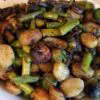 Crispy Gnocchi with Mushrooms, Asparagus & Brussels Sprouts (Vegan)
