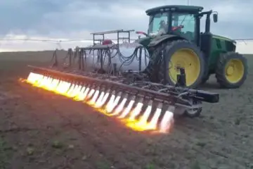 Farmers Use Flame-Throwing Tractors to Remove Pests & Weeds