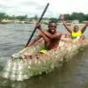 This Young Man from Cameroon Uses Plastic Bottles to Make Canoes