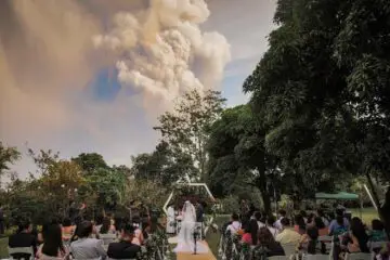 A Wedding to Remember: Couple Says ‘Yes’ as the Philippines Volcano Begins to Erupt