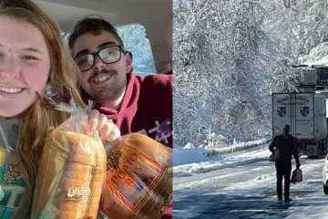 Couple Stuck on Highway for 20 Hours in a Snowstorm Inspires Bakery to Give their Supply to Hungry Drivers