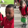 8-Year-Old Boy Holds the Hand of a Crying Classmate with Autism so that He Feels less Scared on their First Day of School
