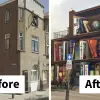 Artists Paint Gigantic Bookcase on Side of a Building Featuring Locals’ Favorite Books